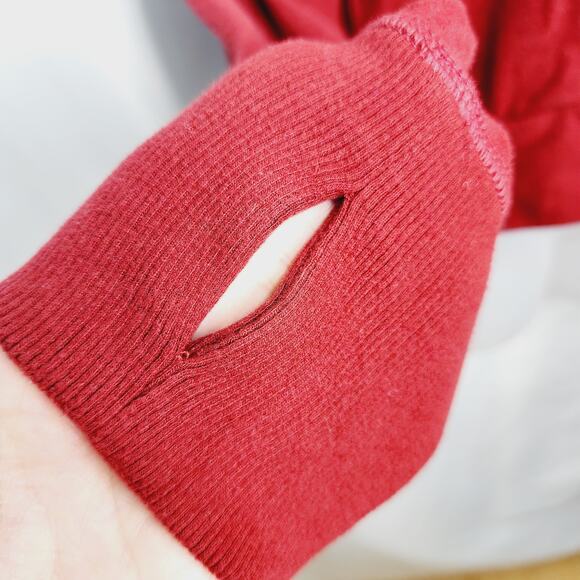 Sweaty Betty Maroon Long Sleeve Velour Turtleneck Crop Top SweatShirt Women's L - Picture 6 of 11